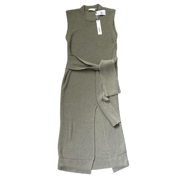 Jonathan Simkahi Jeane Waist Sash Boucle Modi Sweater Dress in Sage Size Medium‎ - Picture 6 of 12